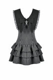 Vintage Striped Ruffle-Tier Dress DW1153 - Gothlolibeauty