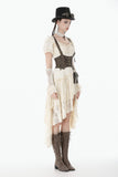 Steampunk Layered Ruffle asymmetrical Dress DW1157 - Gothlolibeauty