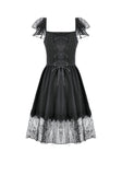 Black Gothic Sweet Bow Lace Lolita Dress DW1159 - Gothlolibeauty
