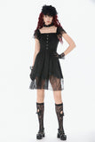 Black Gothic Sweet Bow Lace Lolita Dress DW1159 - Gothlolibeauty