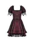 Red Black Lace Priness Dress DW1160 - Gothlolibeauty