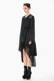 Black Gothic Kimono Tail Dress DW1163 - Gothlolibeauty