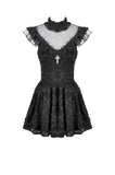 Dark Sacred Lace High-Neck Gothic Dress DW1164