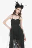 Dark Rite Gothic Lace and Mesh Long Dress DW1165