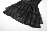 Gothic Lolita Jacquard Lace Flutter-Sleeve Cake Mini Dress DW1171