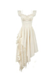 Vintage Gothic Textured Lace Irregular Strap Dress DW1172