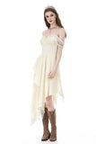 Vintage Gothic Textured Lace Irregular Strap Dress DW1172