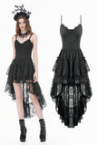 Retro Gothic Lace Camisole High-Low Ruffle Tail Dress DW1177