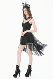 Retro Gothic Lace Camisole High-Low Ruffle Tail Dress DW1177