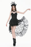 Retro Gothic Lace Camisole High-Low Ruffle Tail Dress DW1177