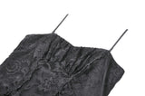 Gothic Romantic All-Stretch Lace Cami Dress with High-Low Ruffle Tail Hem DW1178