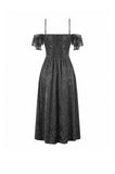 Gothic Romantic Jacquard Gown with Lace Cap Sleeves  DW1189
