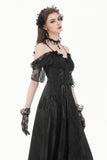 Gothic Romantic Jacquard Gown with Lace Cap Sleeves  DW1189
