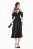 Gothic Romantic Jacquard Gown with Lace Cap Sleeves  DW1189