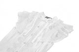 White Lolita Dress with Pinstripe Smocking and Tiered Ruffle Skirt DW1195
