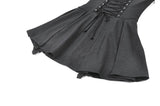 Dark Punk Camisole Dress with Studded Neckline, Triple Buckle Waist and Pleated A-Line Skirt DW1196