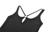 Dark Punk Style Black Mini Dress with Cut-out Cross Straps  DW1197