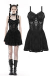 Punk spider mesh sexy see-though strap dress DW744