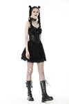 Punk spider mesh sexy see-though strap dress DW744