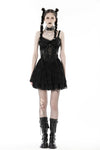 Punk spider mesh sexy see-though strap dress DW744