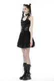 Punk spider mesh sexy see-though strap dress DW744