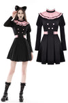 Gothic lolita pink ruffle neck princess dress DW776