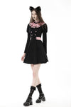 Gothic lolita pink ruffle neck princess dress DW776