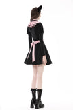 Gothic lolita pink ruffle neck princess dress DW776