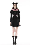 Gothic lolita pink ruffle neck princess dress DW776