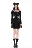 Gothic lolita pink ruffle neck princess dress DW776