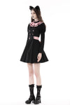 Gothic lolita pink ruffle neck princess dress DW776