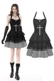 Gothic striped big cross prom dress DW777