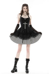 Gothic striped big cross prom dress DW777