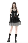 Gothic striped big cross prom dress DW777