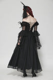 Gothic Black Tulle Feather Fantasy dress DW780