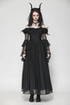 Gothic Black Tulle Feather Fantasy dress DW780