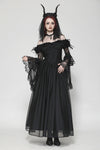 Gothic Black Tulle Feather Fantasy dress DW780