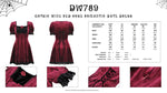 Gothic wine red rose romantic date dress DW789