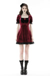 Gothic wine red rose romantic date dress DW789