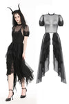 Gothic Dark Night Elf winged hem mesh dress DW796