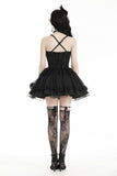 Gothic black swan tulle lace trim dress DW797