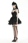 Gothic black swan tulle lace trim dress DW797