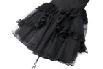 Gothic black swan tulle lace trim dress DW797