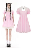 Gothic lolita cross pink white princess dress DW807PK