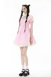 Gothic lolita cross pink white princess dress DW807PK