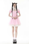 Gothic lolita cross pink white princess dress DW807PK