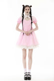 Gothic lolita cross pink white princess dress DW807PK