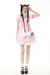 Gothic lolita cross pink white princess dress DW807PK