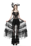 Gothic sexy transparent hearted layer lace mesh maxi dress DW814