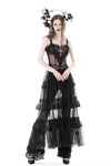 Gothic sexy transparent hearted layer lace mesh maxi dress DW814